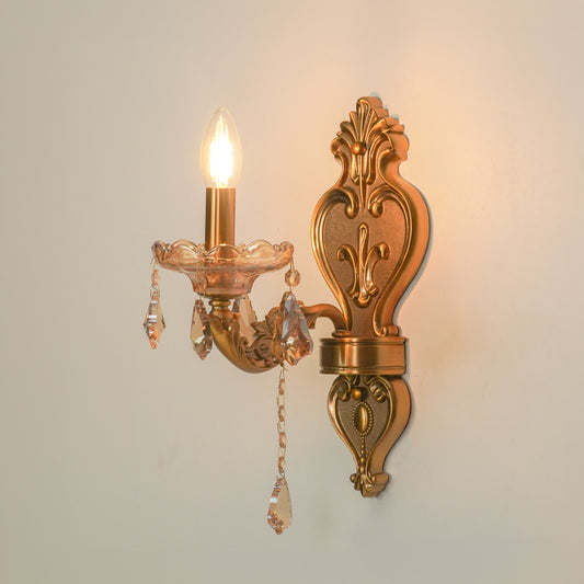 Aurora 1-Light Vintage Crystal Wall Lamp