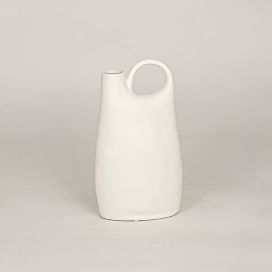 bisque jug ceramic vase white white background
