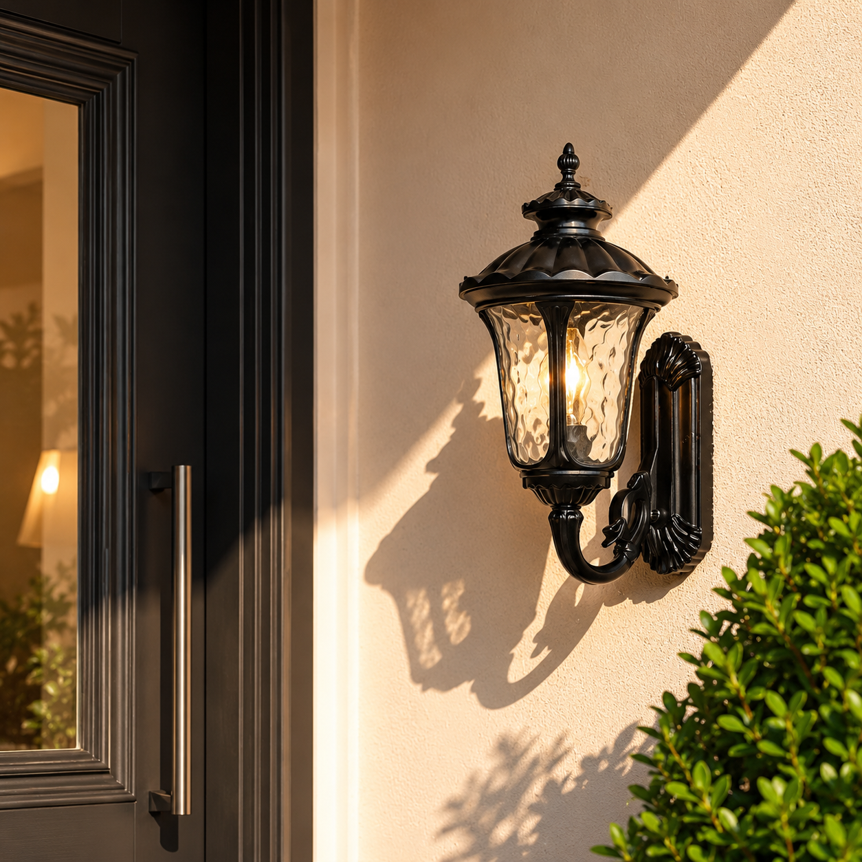 Black Villa Outdoor Wall Lamp - Large