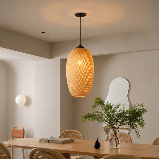 Braided Bamboo Pendant Lamp