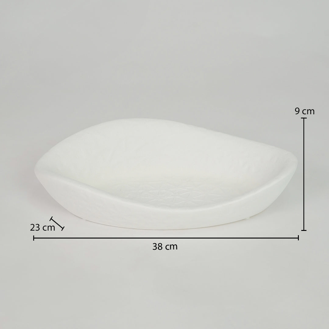 Caviar White Ceramic Decorative Tray