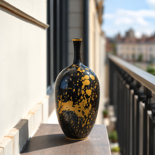Cobalt Luxe Black Ceramic Jar - Large