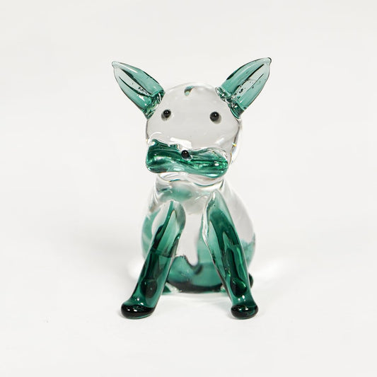 Crystal Glass Cute Lying Cat - Blue