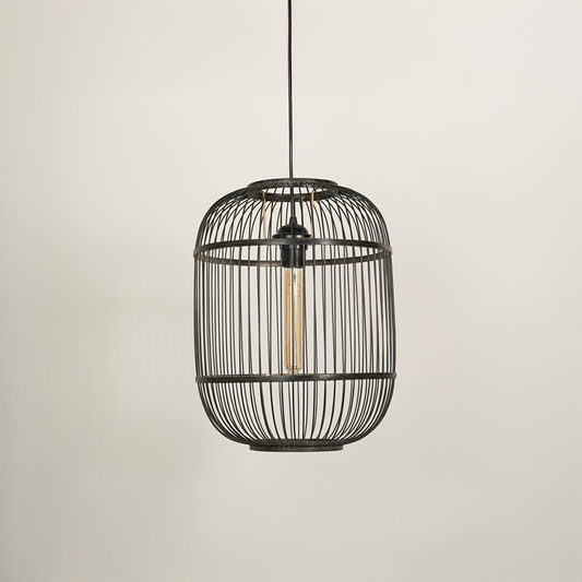 cuba bamboo pendant lamp light off white background