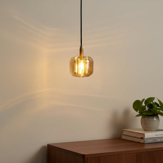 cubie globe pendant light amber main lifestyle