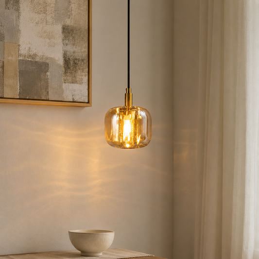 Cubie Globe Pendant Light - Amber