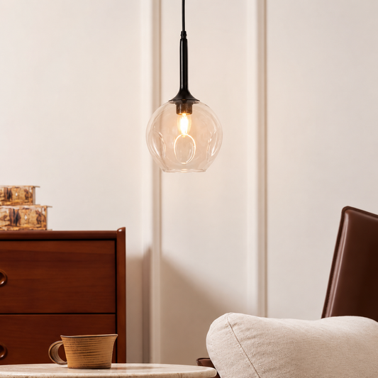 Dimple Glass Pendant Light - Clear
