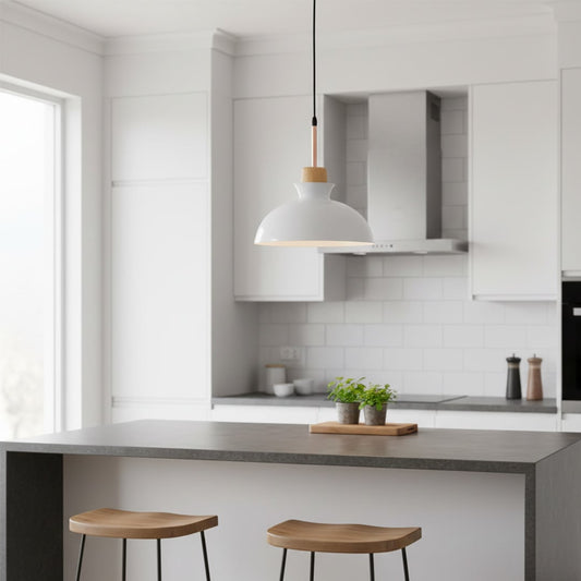 dome pendant lamp white main lifestyle