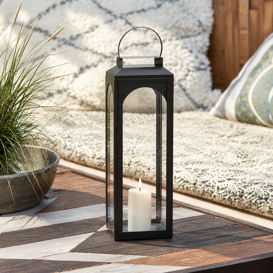 Ebony Black Metal Lantern - Extra Large