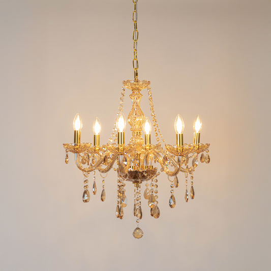 Ember 6-Light Victorian Candle Chandelier - Amber