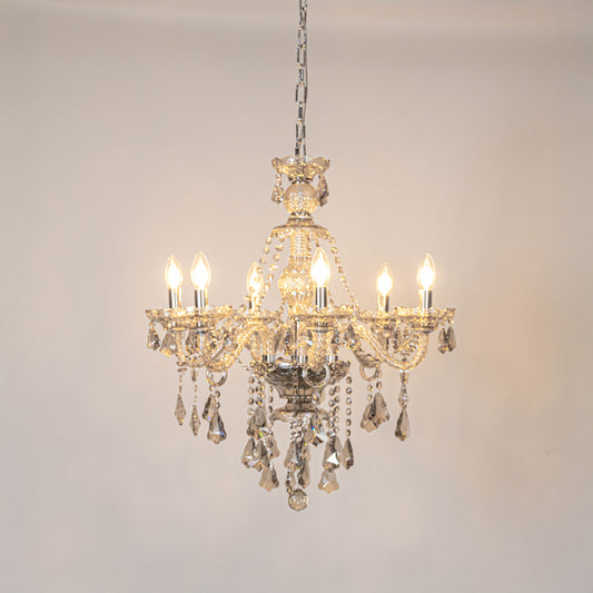 Emmet Victorian 6-Light Crystal Chandelier - Silver