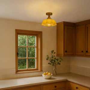Fleur Glass Ceiling Light - Yellow