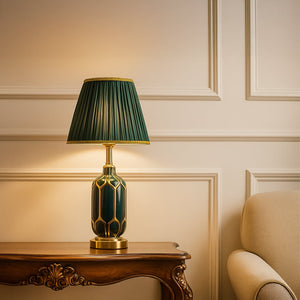 Florence Decorative Table Lamp With Green Shade