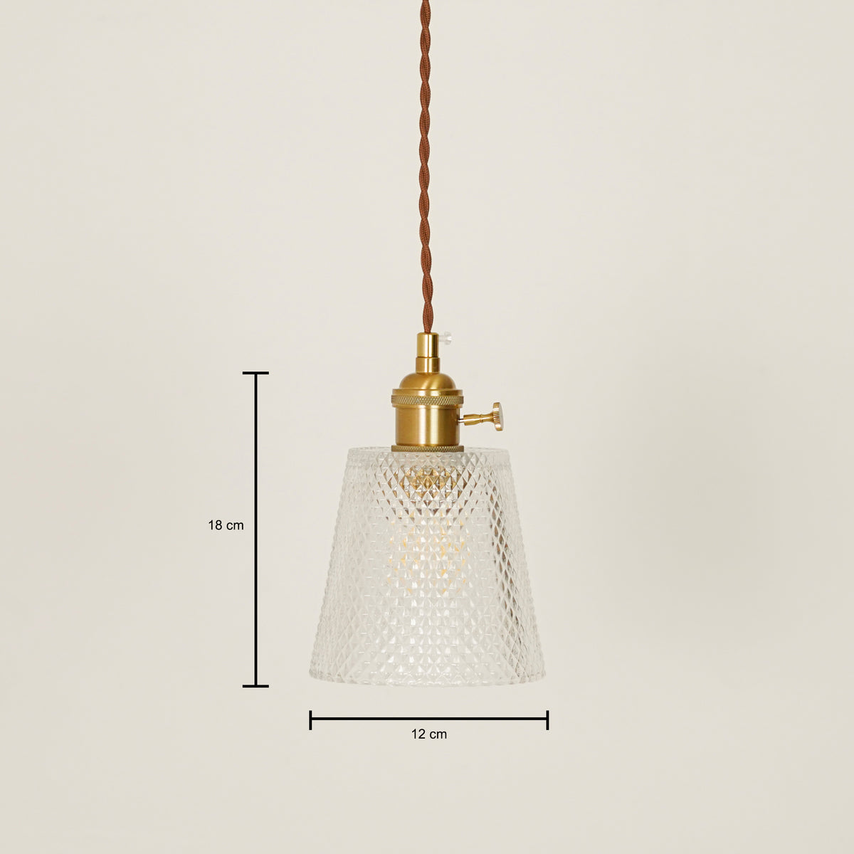 Dimension image of girasol glass hanging light for elegant modern dining room decor styling and luxury interior lighting.