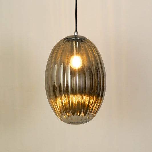 Glass Pendant Light - Oval & Black