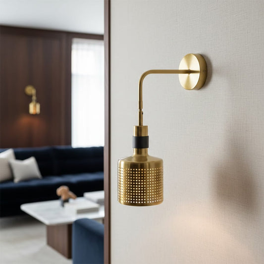 gold cylinder wall lamp black main lifestyle
