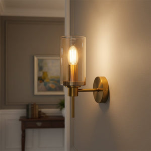 Golden Essence Modern Metal & Glass Wall Sconce