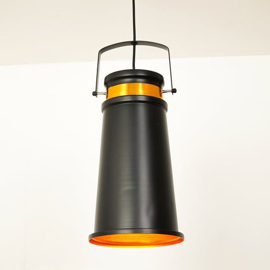 Industrial Matte Black Metal Hanging Light