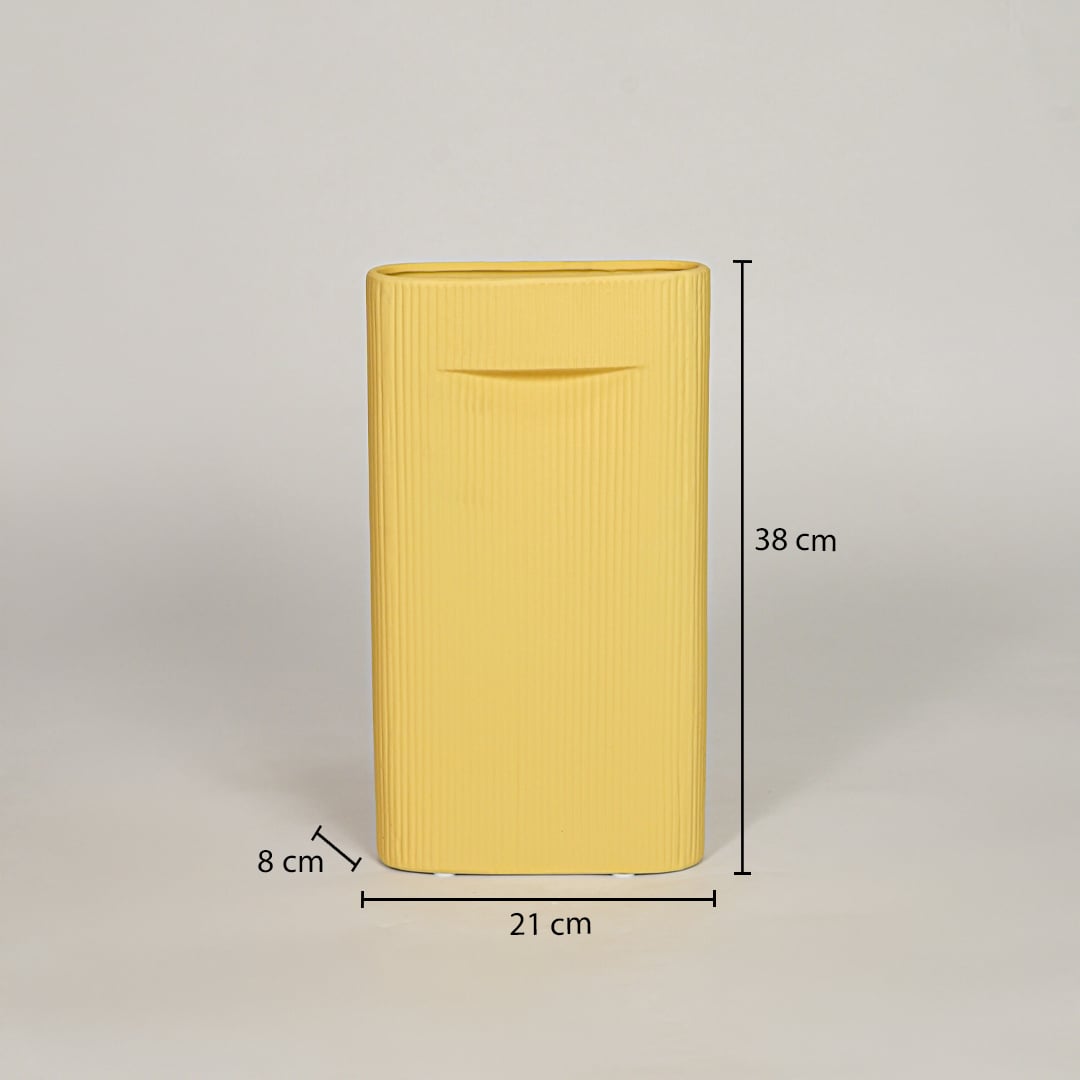 industrial yellow ceramic vase large dimensions