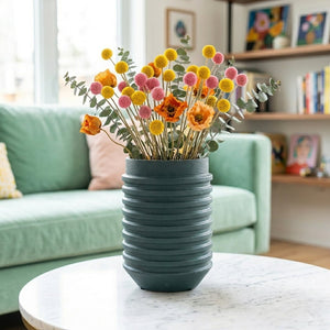 Inverted Edvin Ceramic Vase - Blue