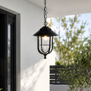 Lima Black Outdoor Hanging Light - Large