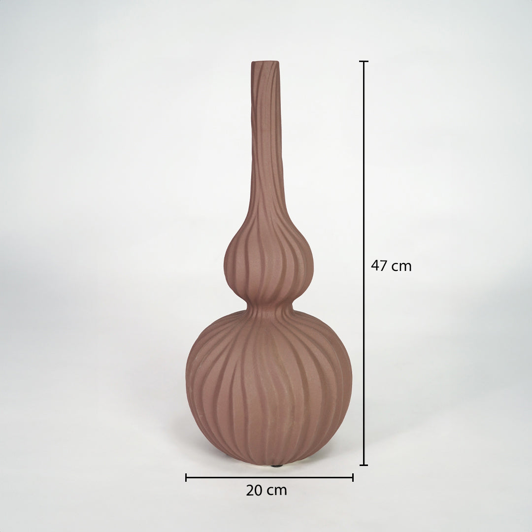 Elegant brown textured floor vase with 47cm height for modern living room decor inspiration styling.
