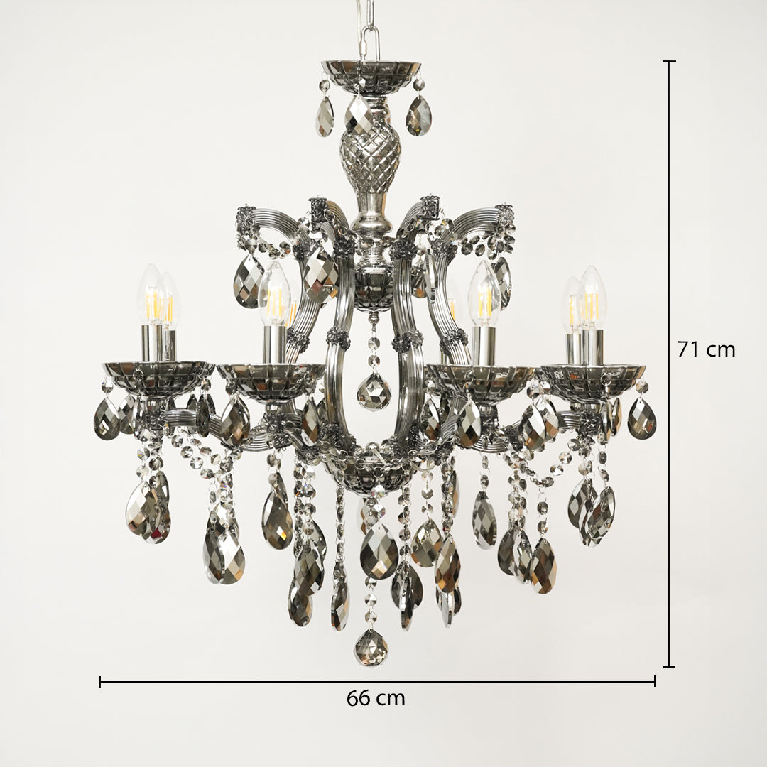 Marchese 8-Light Crystal Chandelier - Black
