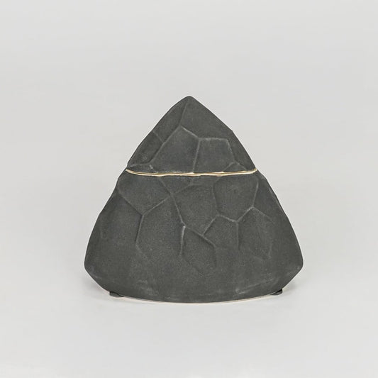 Modern black decorative ceramic showpiece isolated clean background stylish home decor accent piece.