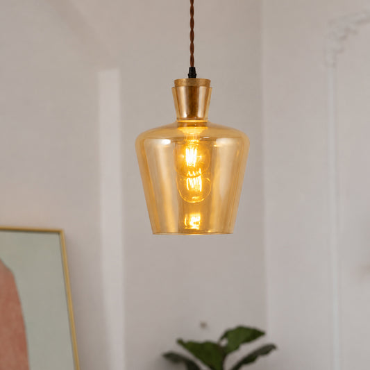 Mid Century Style Flip Glass Shade Pendant Light