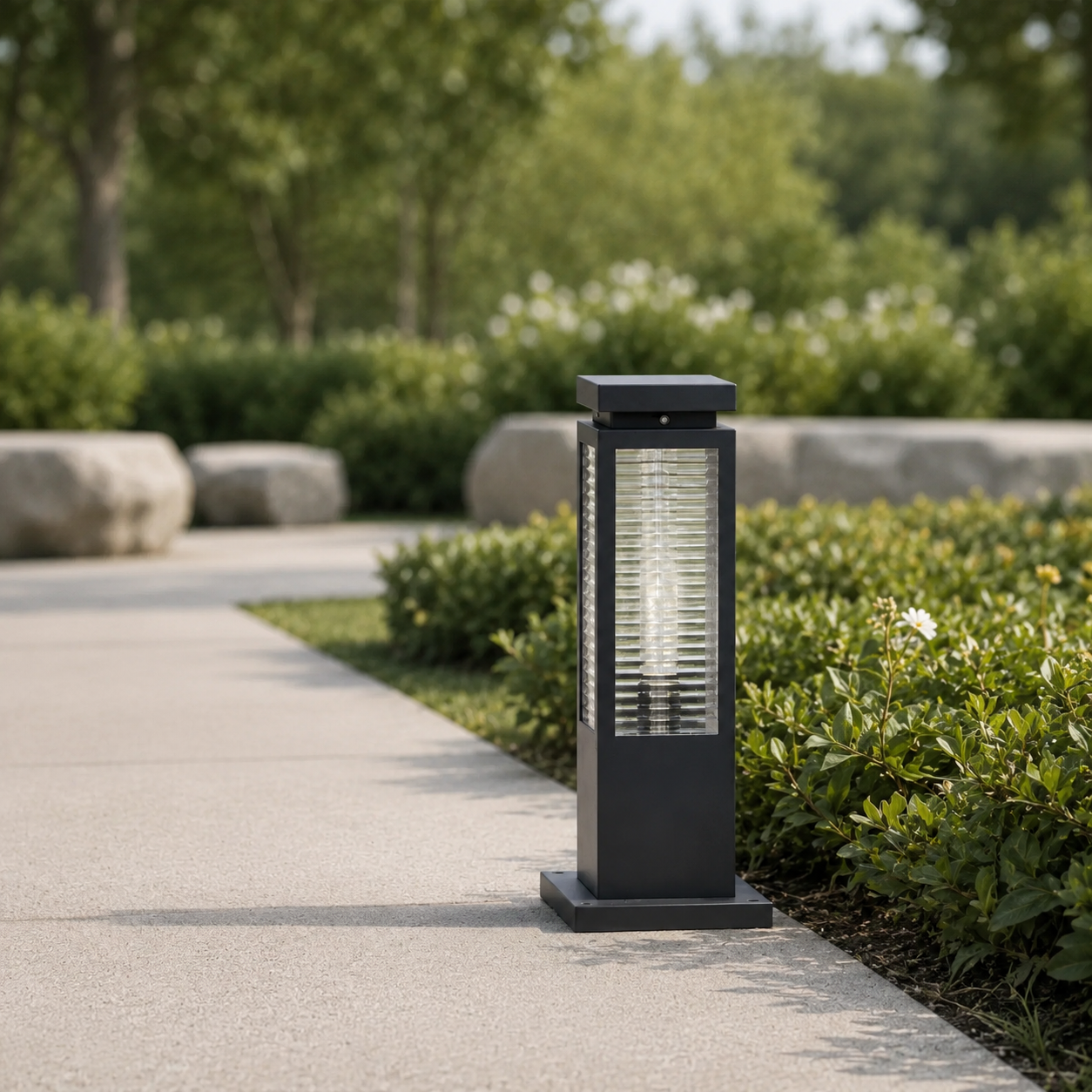 Modern Boxy Outdoor Pathway Light