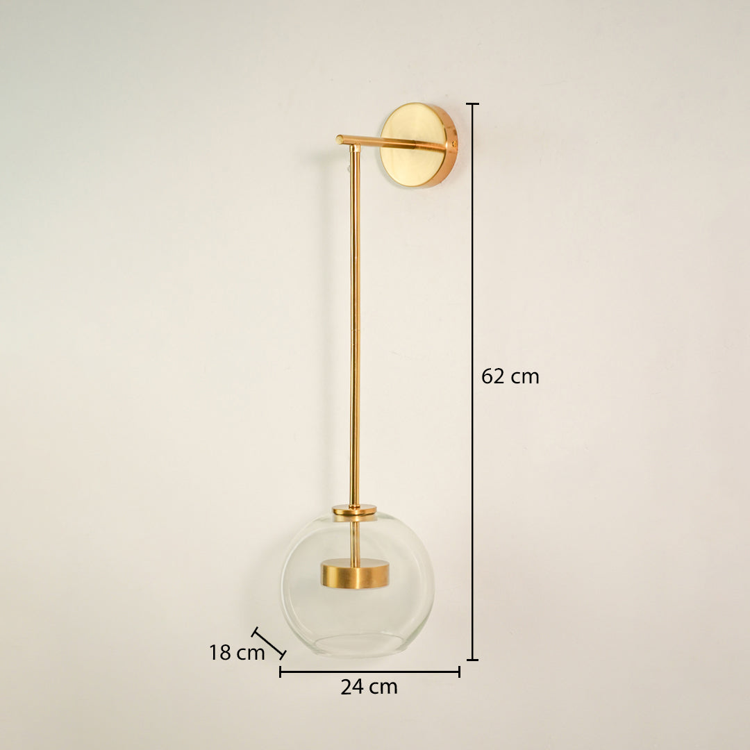 Modern Glass Ball Dropping Metal Wall Light