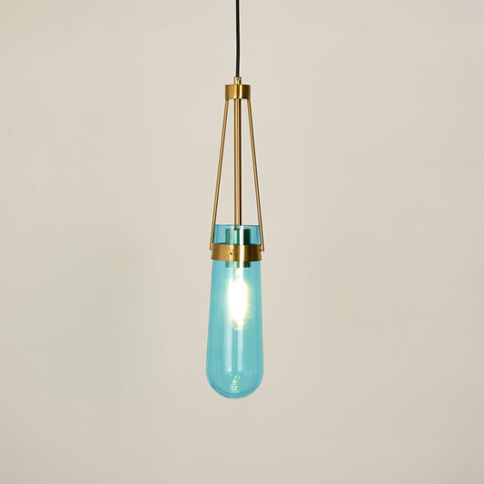 Dimension image of cylinder luminex hanging pendant light for elegant dining room decor styling and modern home lighting set.