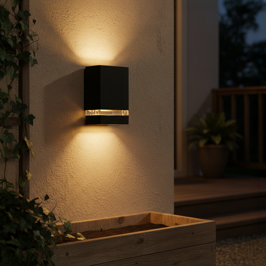 modern outdoor wall light black main lifestyle