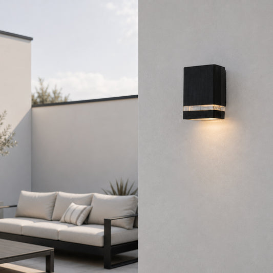 Modern Outdoor Wall Light - Black