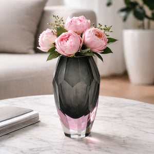 Murano Diamond Cut Glass Vase - Medium