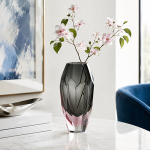 Murano Diamond Cut Glass Vase - Medium