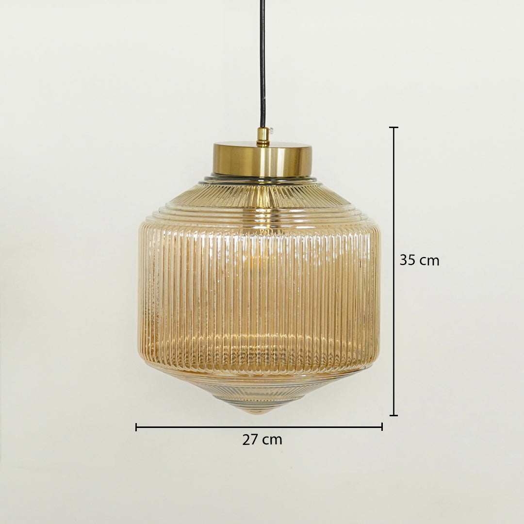 Nordic Style Ribbed Art Glass Pendant Lamp
