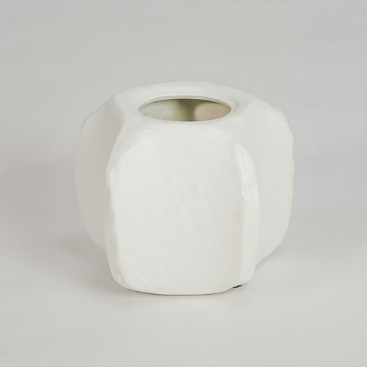 Nuki Small Ceramic Vase With Lid - White