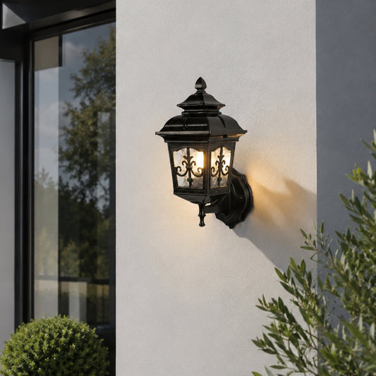 Olivier Outdoor Wall Light Up - Black