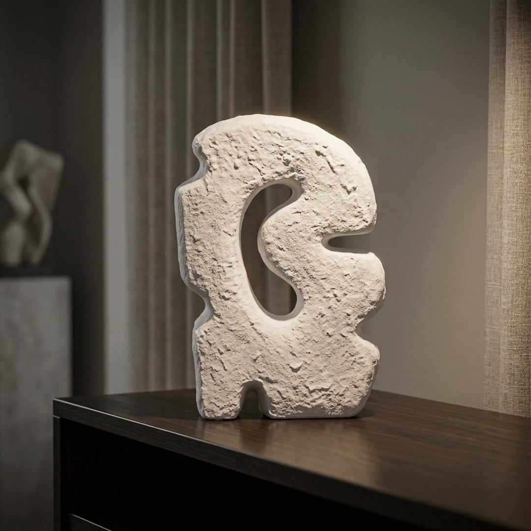 orra abstract ceramic sculpture - white main lifestyle 1