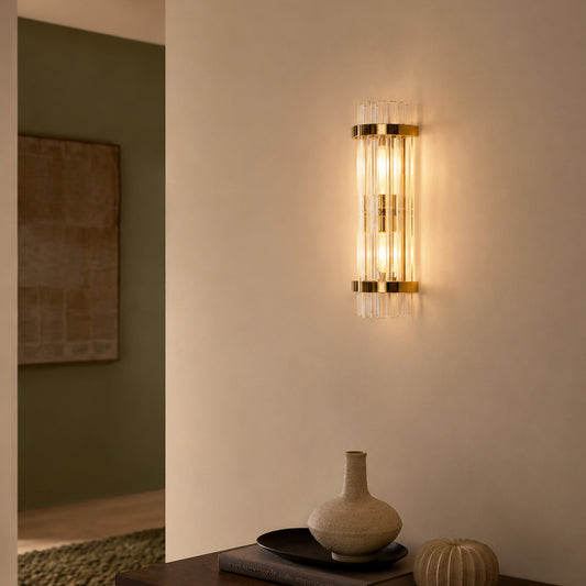 Rayson Emporio Crystal Glass Modern Gold Metal Wall Sconce