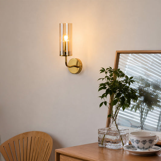 Retro Style Glass Cylindrical Wall Mount Lamp