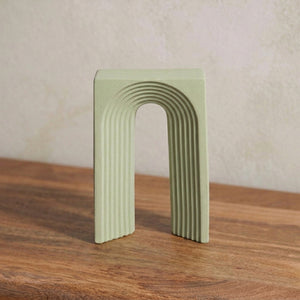 Ribbed Ceramic Table Decor - Sage Green