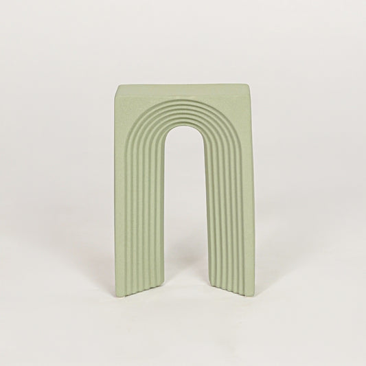 Ribbed Ceramic Table Decor - Sage Green