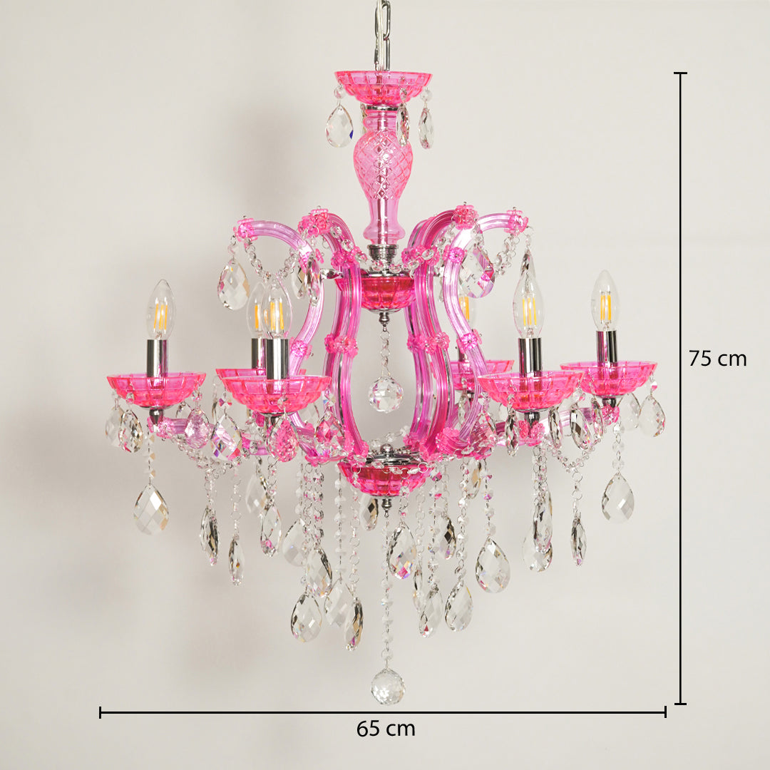 Marchese 6-Light Crystal Chandelier - Pink