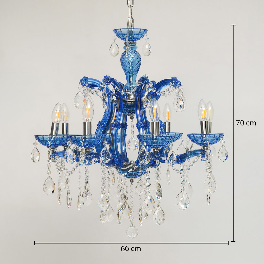 Marchese 8-Light Crystal Chandelier -Blue