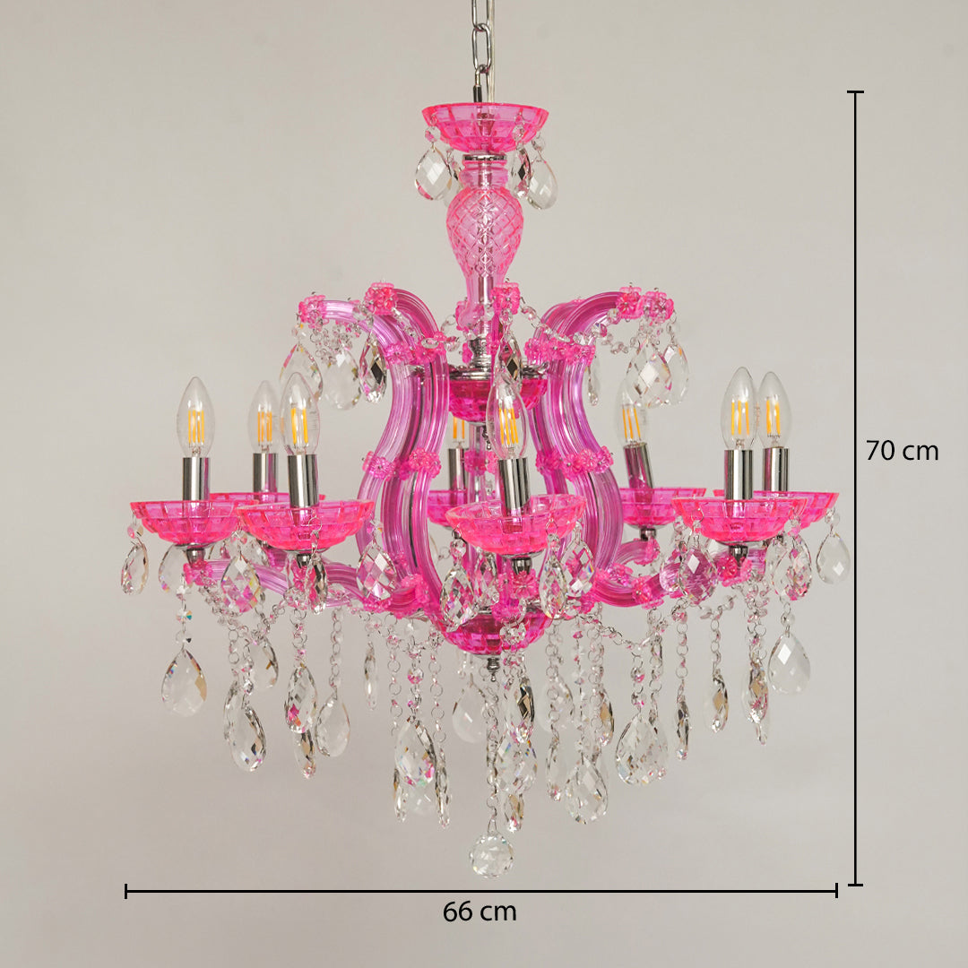 Marchese 8-Light Crystal Chandelier - Pink