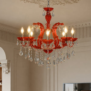 Marchese 8-Light Crystal Chandelier - Red