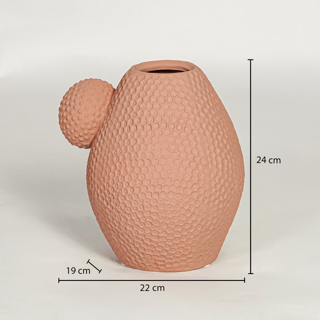 White marble ceramic vase size 9 cm height 9 cm width shown on white background for accurate decor placement reference.