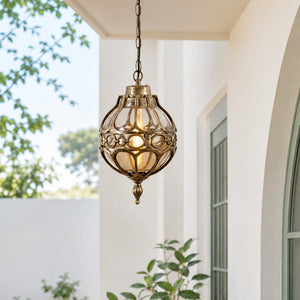 Serenara Bronze Outdoor Hanging Light - Large